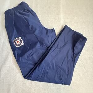 Adidas Mens Large Blue "Chicago Fire" Track Pants Button Adjustable Leg NWT